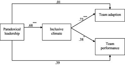 Paradoxical leadership, team adaptation and team performance: The mediating role of inclusive climate